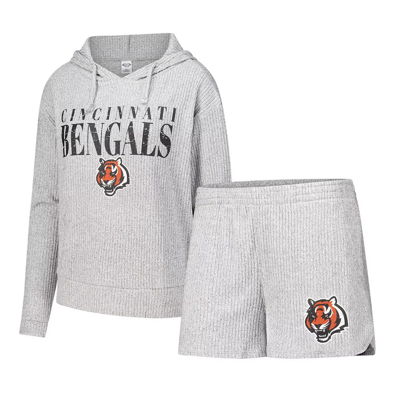 Women's Concepts Sport Gray Cincinnati Bengals Juniper Long Sleeve Hoodie Top & Shorts Set | Kohl's