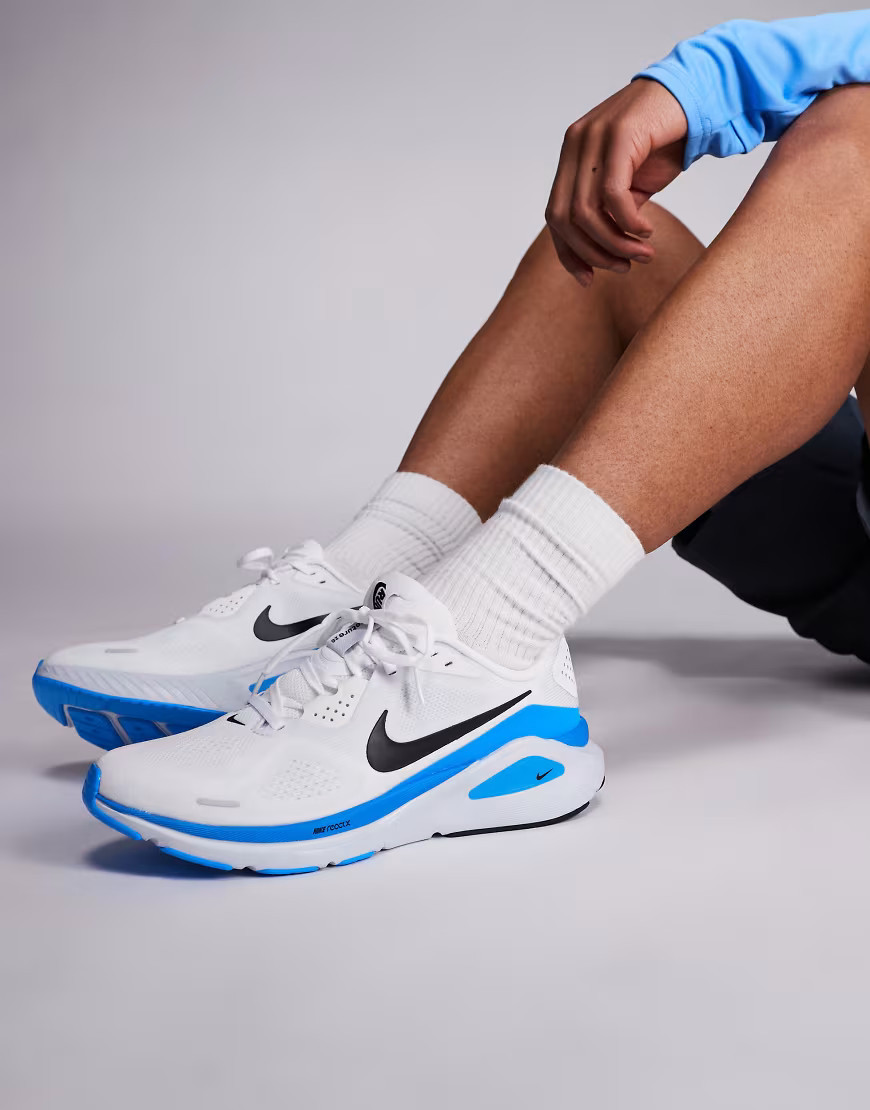 Nike Running Structure 26 trainers in white and blue | ASOS (Global)