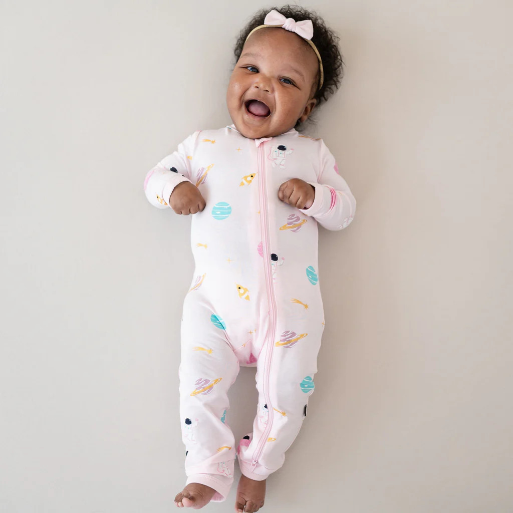 Zippered Romper in Sakura Space | Kyte Baby