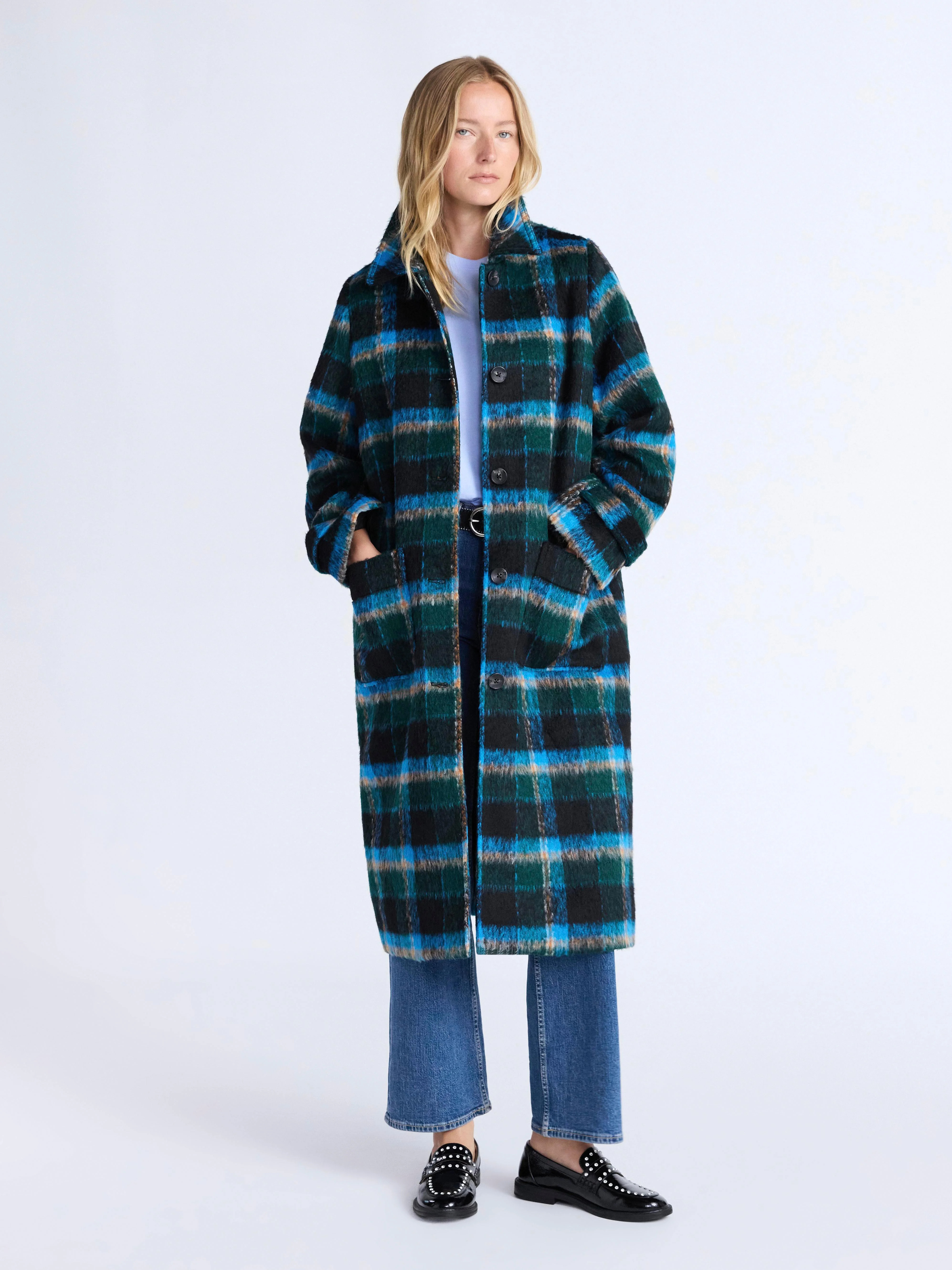 Free Assembly Women's and Women's Plus Long Wool Blend Coat, Sizes XS-4X | Walmart (US)