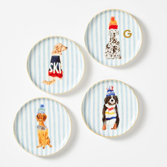 Mark & Graham x Gray Malin Ski Dog Coasters, Set of 4 | Mark and Graham