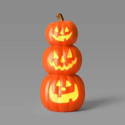 19.75" Lit Triple Stacked Pumpkin Halloween Decorative Prop - Hyde and EEK! Boutique™ | Target
