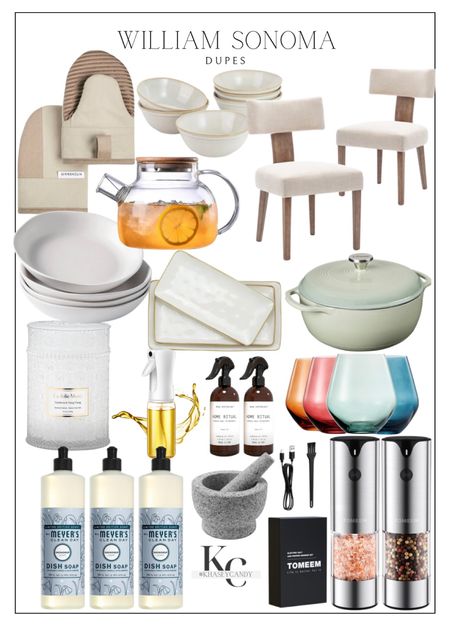 William Sonoma dupe finds on Amazon.




Oven mits, bowls, dish wear, dining chairs, tea kettle, cookwear, stemless wine glasses, non toxic all purpose cleaning spray, electric salt and pepper shakers, spice grinder, non toxic dish soap, candle, olive oil sprayer, home items, kitchen items, trays

#LTKfindsunder100 #LTKfindsunder50 #LTKhome