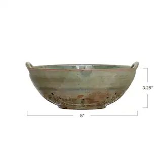 Aqua Reactive Glaze Stoneware Berry Bowl with Handles | Michaels Stores