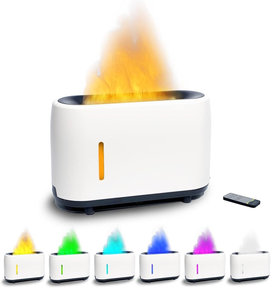 Romanplux Flame Diffuser Humidifier 7 Flame Colors,Essential Oil Aroma Therapy Diffuser with Wate... | Amazon (US)