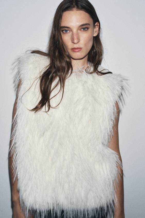 ZW COLLECTION FAUX FUR WAISTCOAT | Zara UK