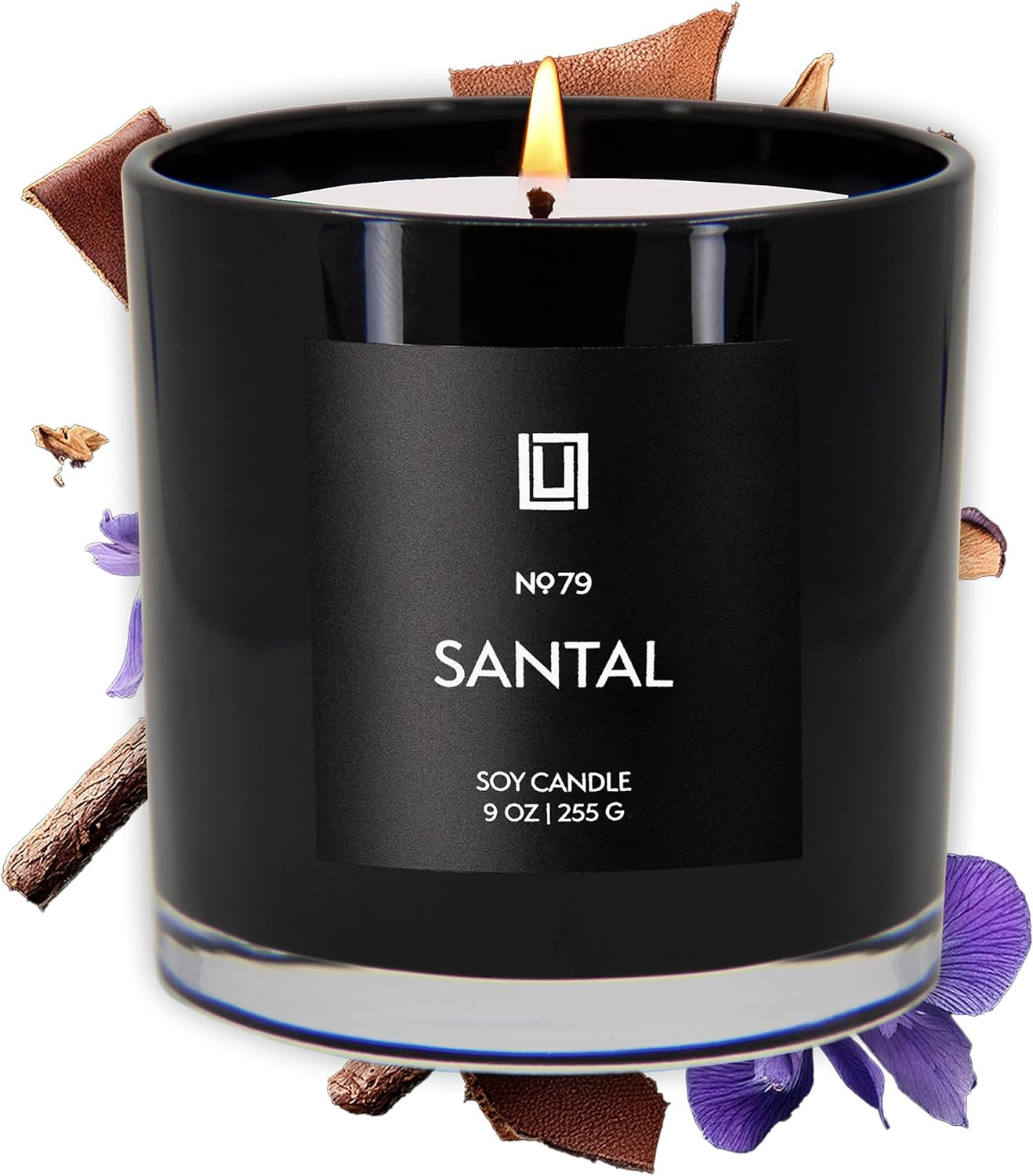Lulu Candles Santal Scented Soy Candle 9 Oz Sandalwood Amber Home Fragrance | Amazon (US)