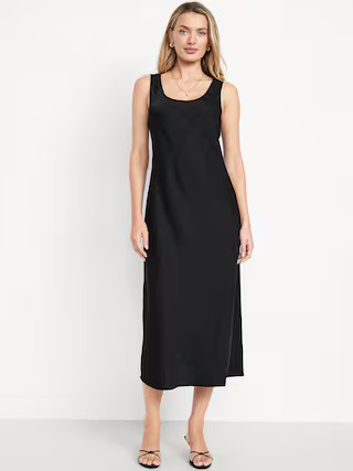 Sleeveless Satin Midi Dress | Old Navy (US)