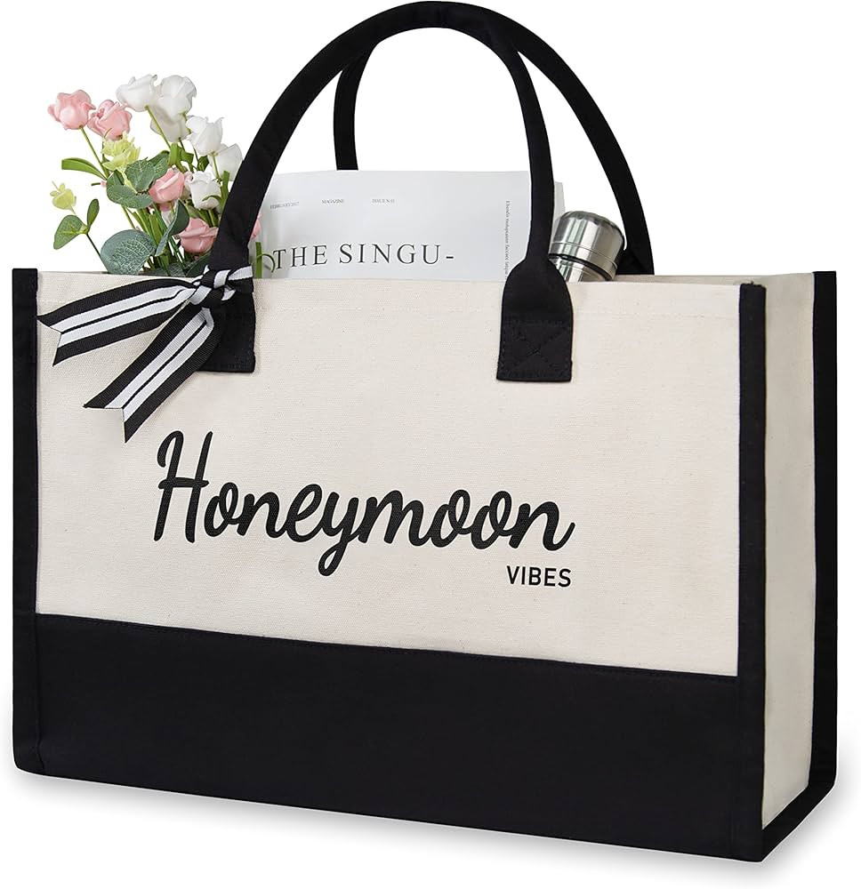 TOPDesign Canvas Tote Bag for Bride, Inspirational Bridal Shower, Bachelorette Party, Engagement,... | Amazon (US)