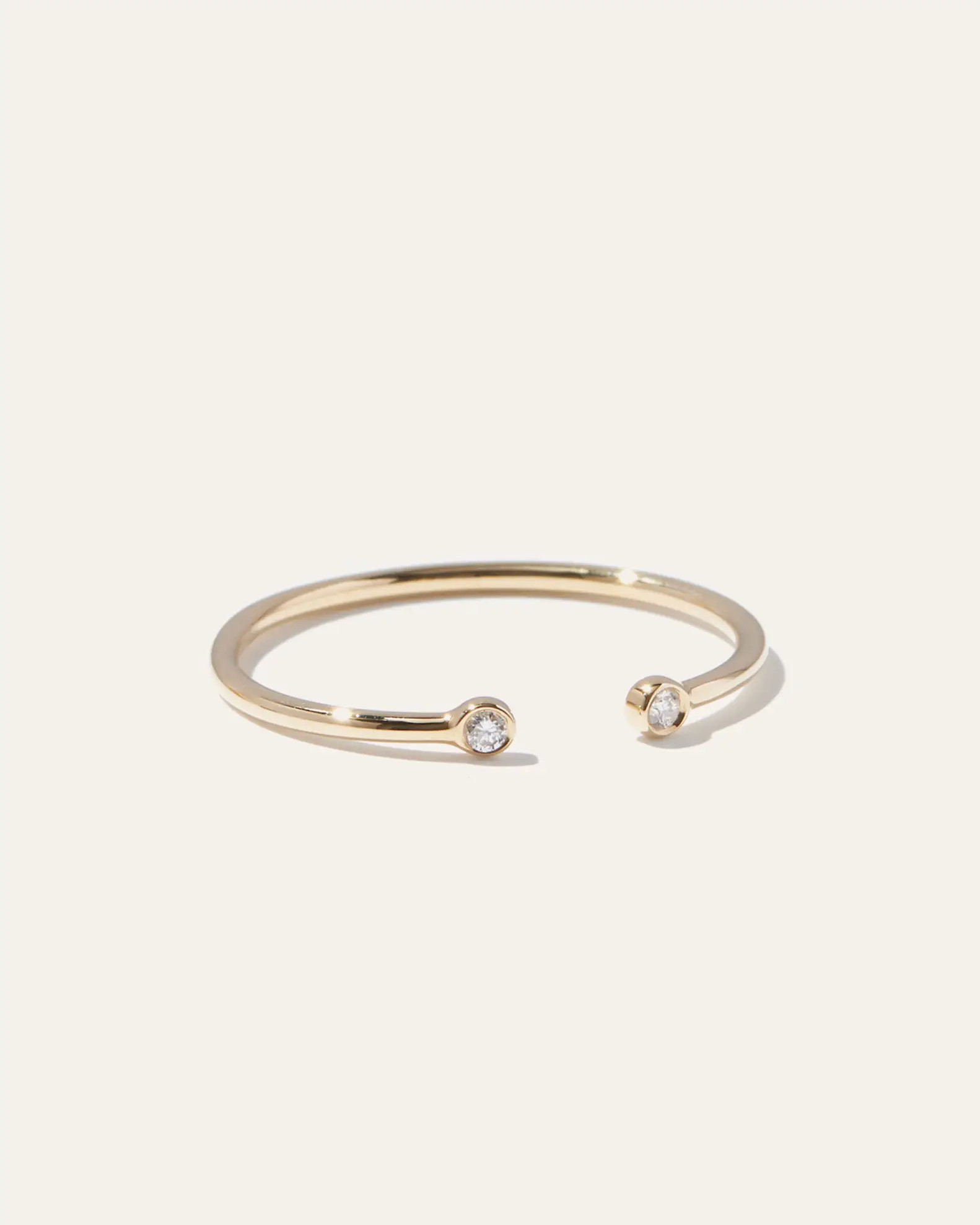 14K Gold Diamond Bezel Open Ring | Quince