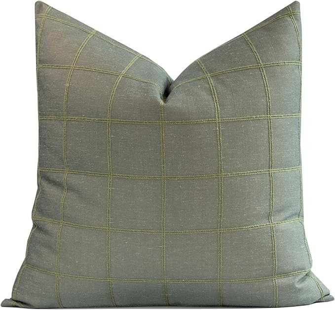 Crumbs Home Modern Farmhouse Fall Linen Indoor Outdoor Throw Pillow Cover Only, 22"x22" Water Rep... | Amazon (US)