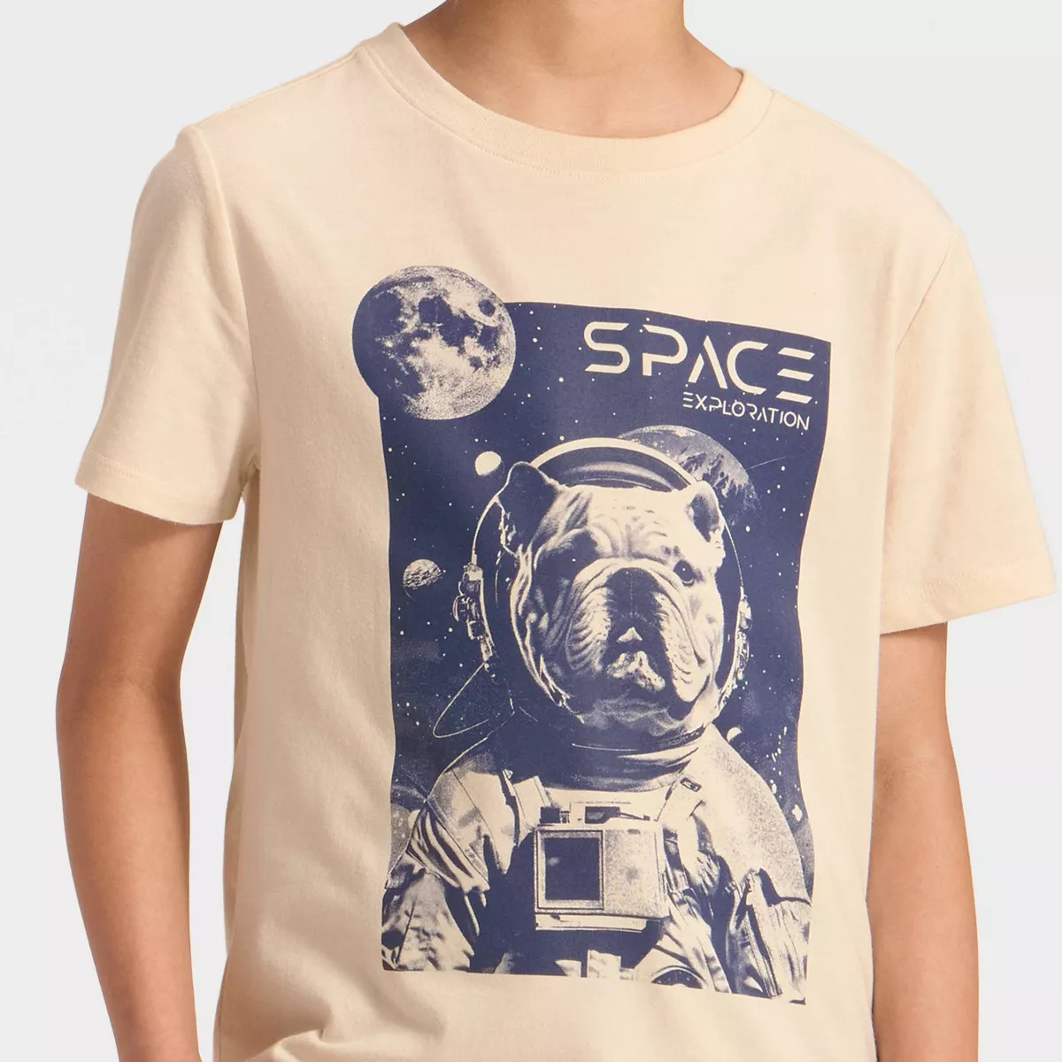 Boys' Short Sleeve Space Bulldog Graphic T-Shirt - Cat & Jack™ Beige | Target