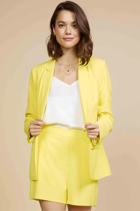 Lime Yellow Blazer | Peppered with leopard