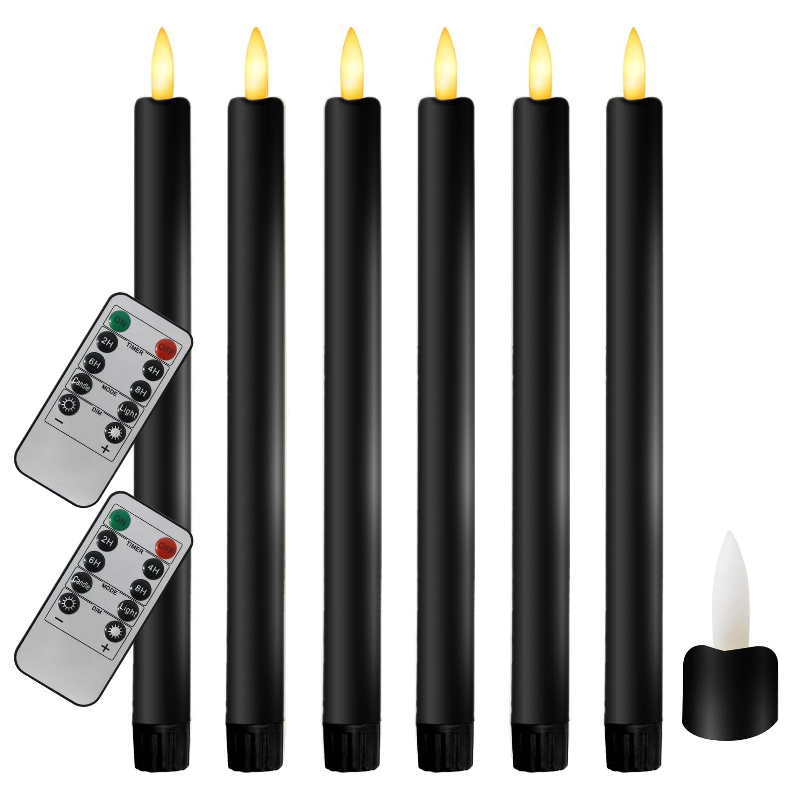 6PCS Flameless Taper Candles with 3D Flickering Flame Battery Operated Candles with 2 Remote with... | Amazon (US)