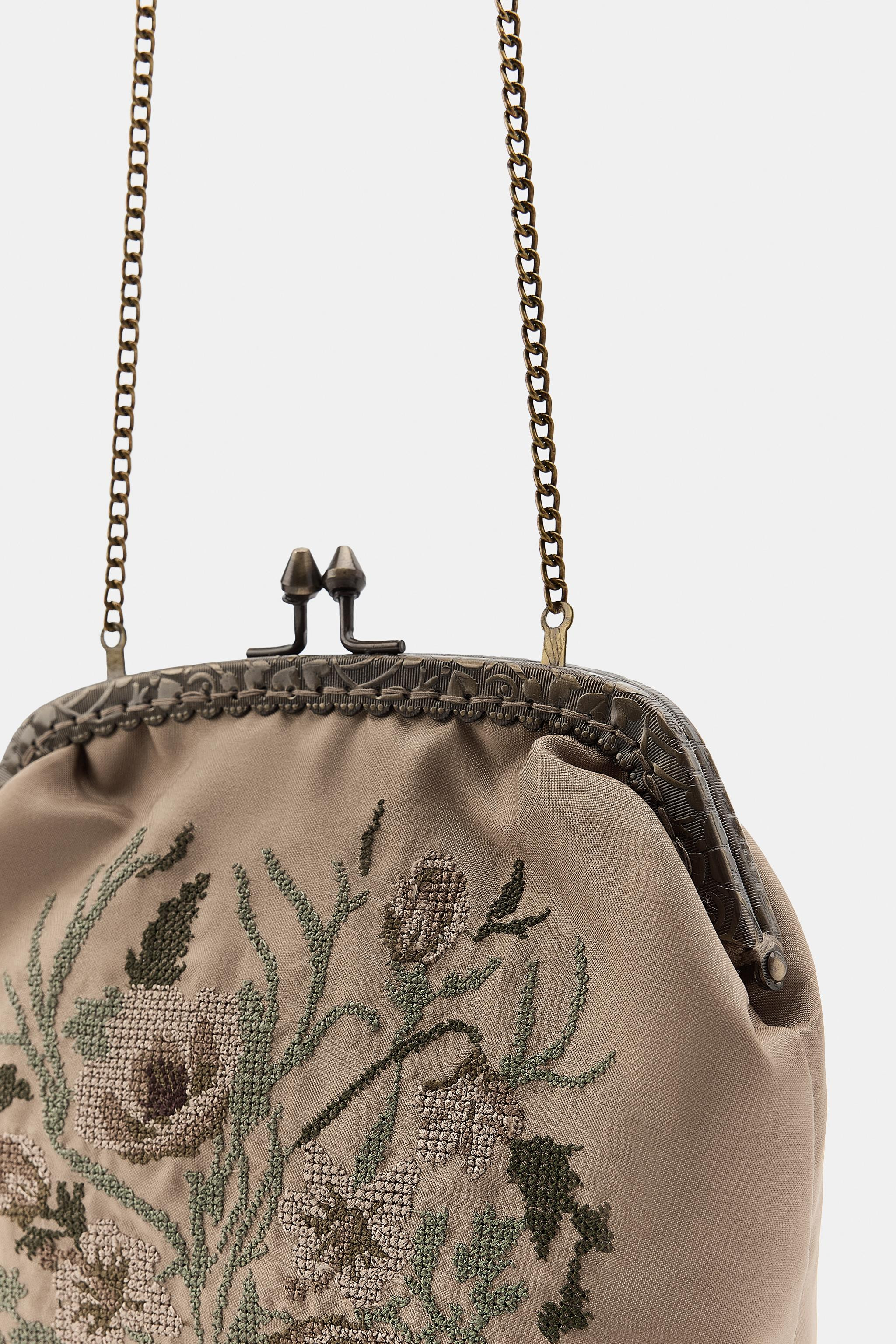FLORAL EMBROIDERY BAG | Zara US