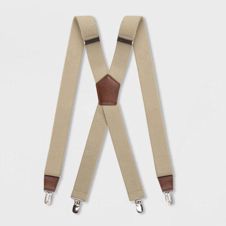 Men's Solid Suspenders - Goodfellow & Co™ Khaki One Size | Target