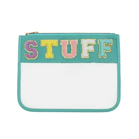 Chenille Letter Bag Clear Flat Pouch Multi-purpose PVC&Nylon Clear Cosmetic Bags Travel Makeup Bag W | Walmart (US)