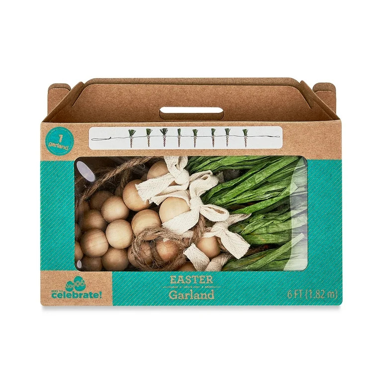 Easter Beaded Carrot Garland, 6 ft, by Way To Celebrate - Walmart.com | Walmart (US)