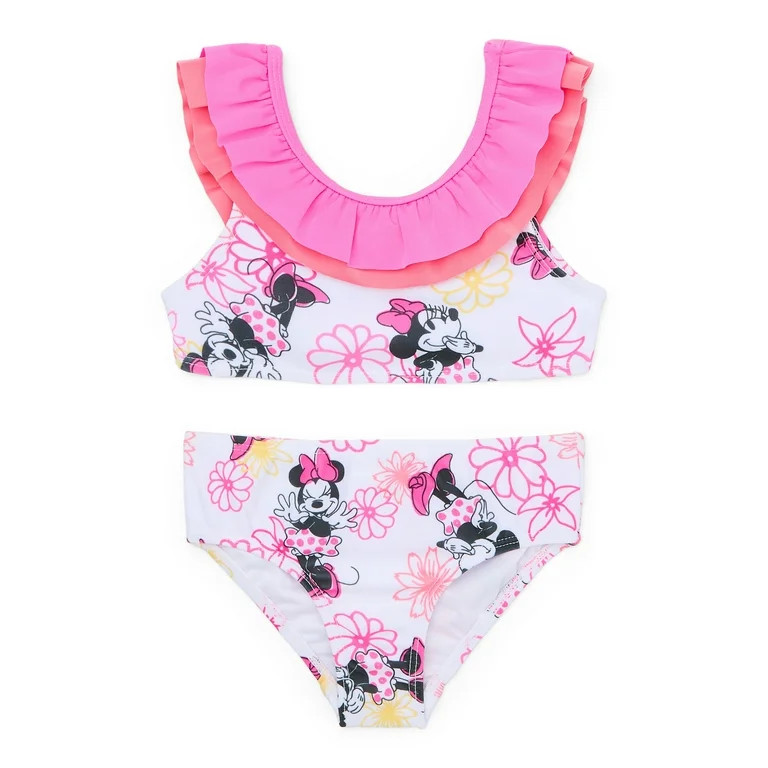 Character Toddler Girl Printed Ruffle Bikini Swimsuit, 2-Piece, Sizes 12M-5T | Walmart (US)