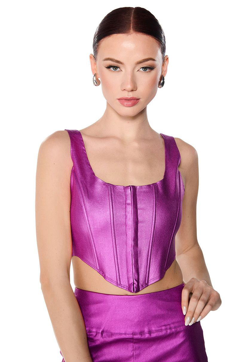 BELIEVE IT METALLIC CORSET TOP | AKIRA