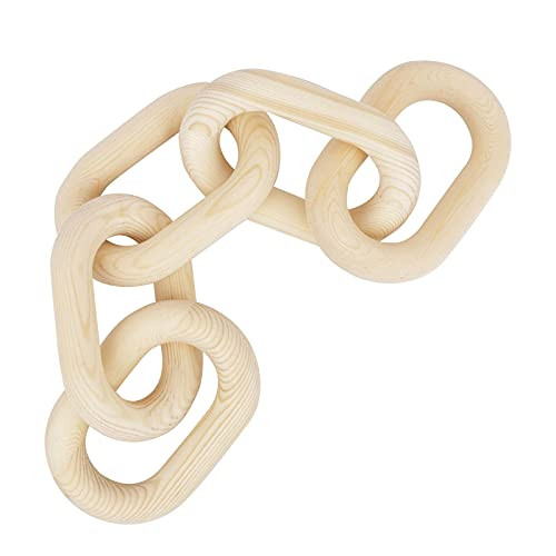 Wood Chain Link Decor – Hand Carved 5-Link Wood Knot Wooden Decorative Chain, 22in Rustic Wood Link  | Amazon (US)