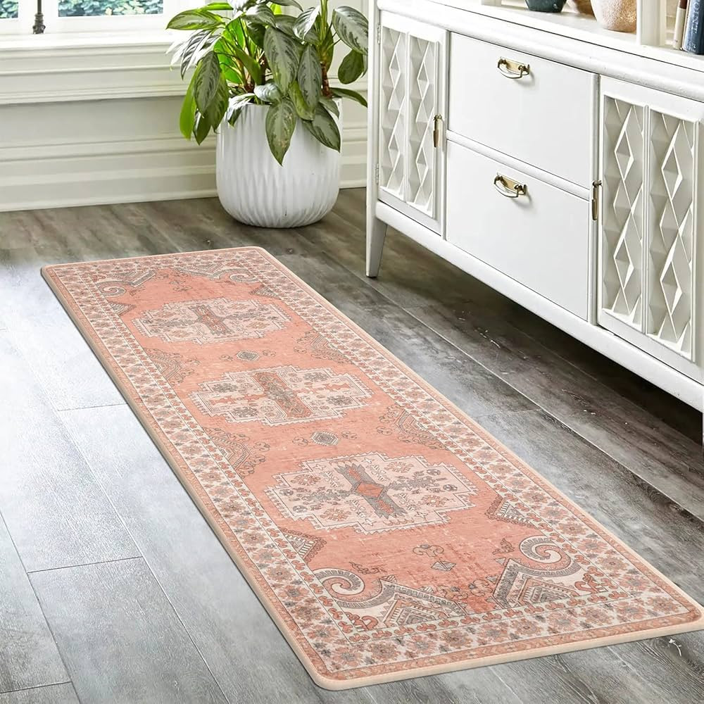 SRUGN Hallway Washable Runner Rug : 2x6ft Boho Kitchen Runner Rugs Non Slip No Crease Persian Car... | Amazon (US)