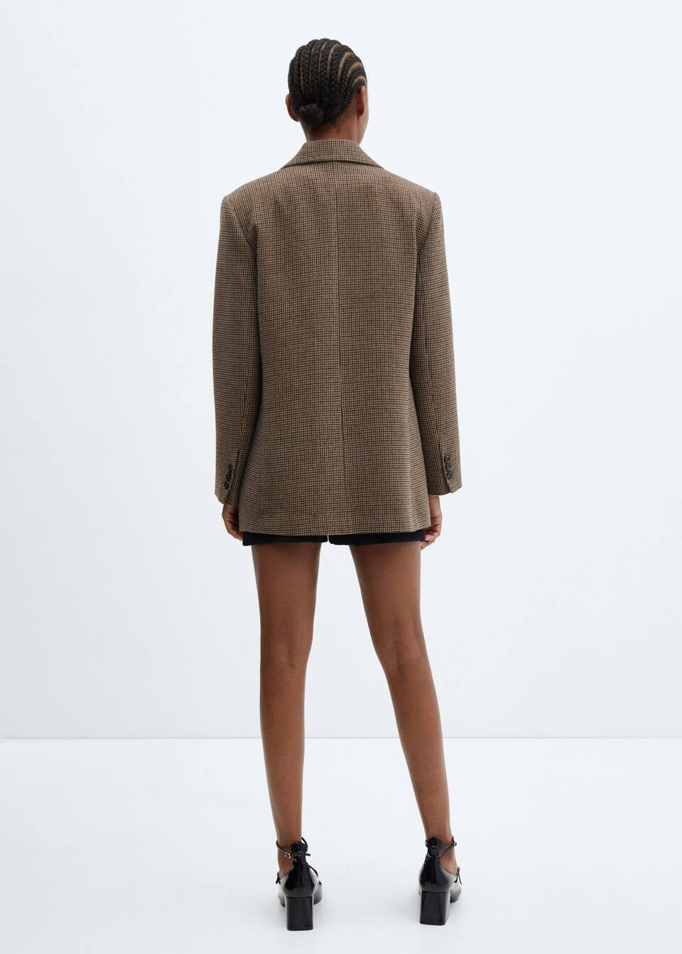 Lapels houndstooth suit blazer -  Women | Mango USA | MANGO (US)