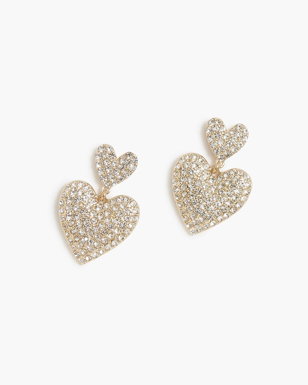 Pav&eacute; heart statement earrings | J.Crew Factory