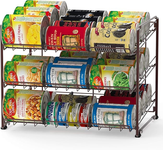 Simple Houseware Stackable Can Rack Organizer, Bronze | Amazon (US)
