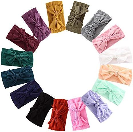 16PCS Baby Nylon Headbands Hairbands Hair Bow Elastics for Baby Girls Newborn Infant Toddlers Kid... | Amazon (US)