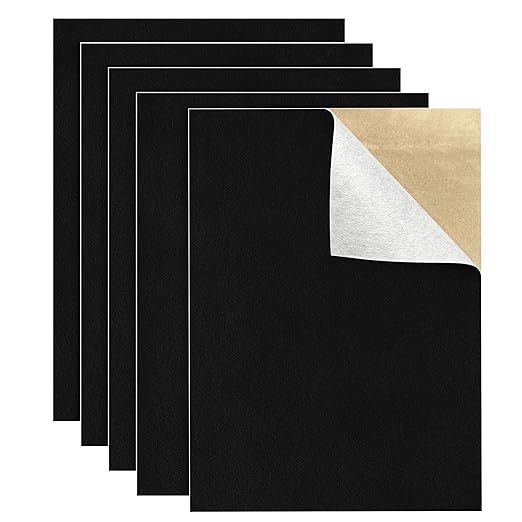 5PCS Self Adhesive Felt Sheet - Black Felt Sheets with Adhesive Backing for Drawer/Jewelry Box Li... | Amazon (US)