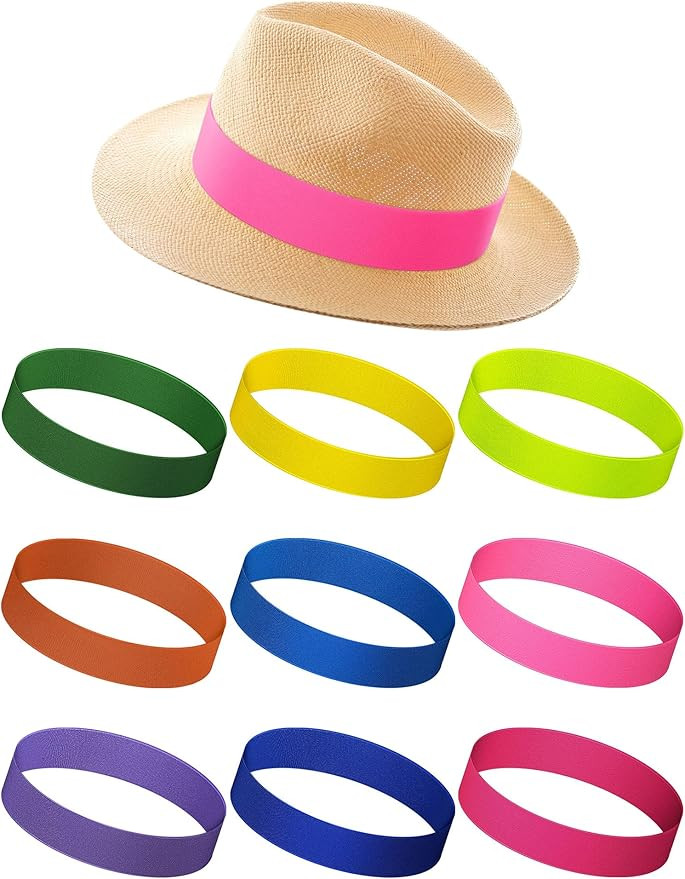 Yahenda 9 Pcs Stretchable Hat Band Ribbon Panama Western Cowboy Hat Bands Costume Headwear for Wo... | Amazon (US)