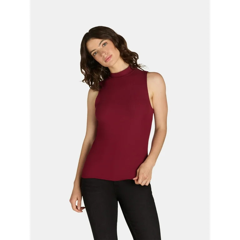 No Boundaries Sleeveless Mock Neck Top, Women’s | Walmart (US)