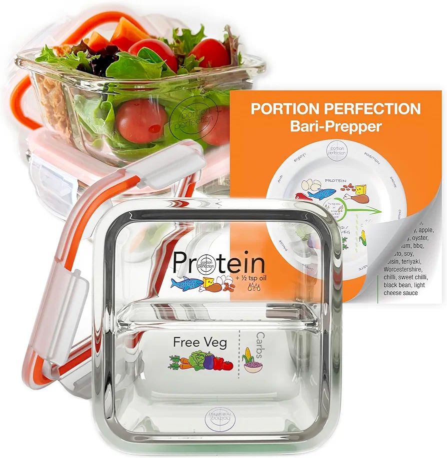 Portion Perfection Bariatric Food Containers/Meal Prep Containers/Lunchbox/Heat-proof Glass Porti... | Amazon (US)