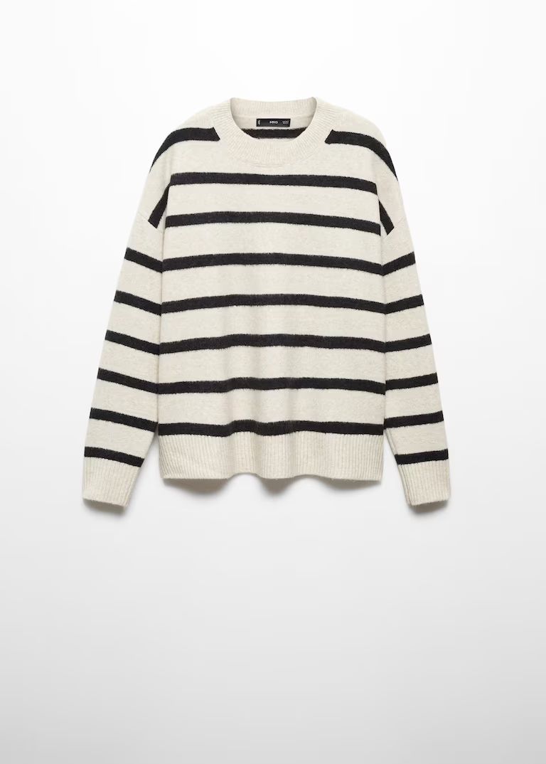 Round-neck striped sweater | MANGO (UK)