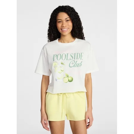 No Boundaries Boxy Cropped Graphic Tee Women s XXS-XXL | Walmart (US)