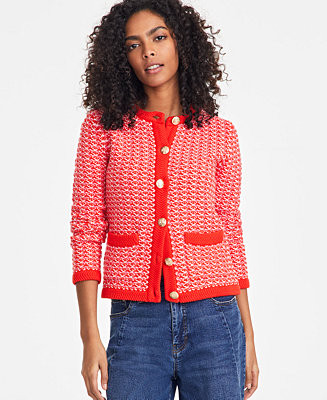 On 34th Women's Patterned Jacquard Cardigan, Exclusively at Macy's - Macy's | Macy's