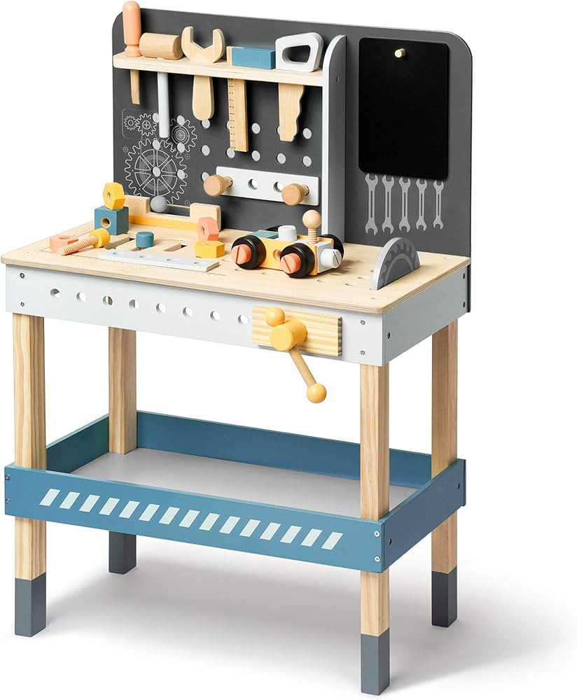 ROBOTIME Wooden Tool Bench for Kids Toy Play Workbench Workshop with Tools Set, Creative Wood Con... | Amazon (US)