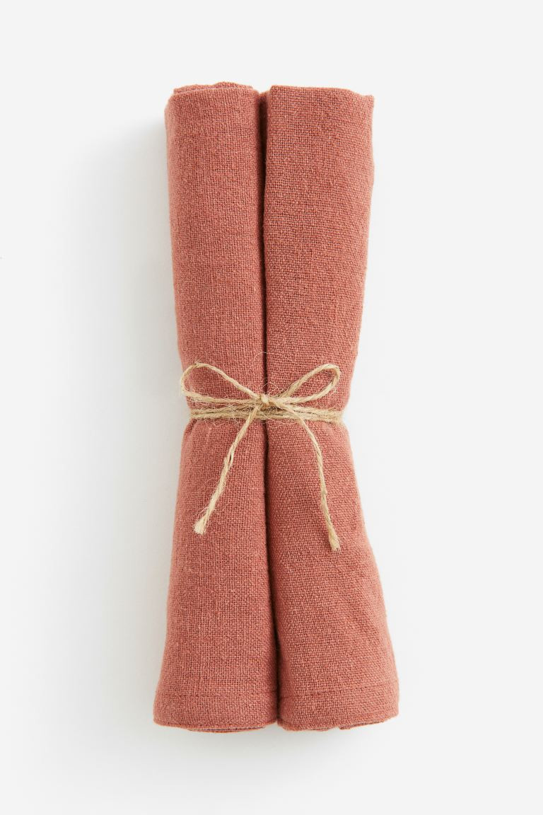 2-pack Linen-blend Napkins  - Orange - Home All | H&M US | H&M (US + CA)