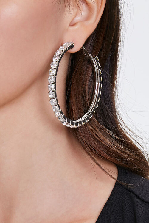 Rhinestone Hoop Earrings | Forever 21 (US)