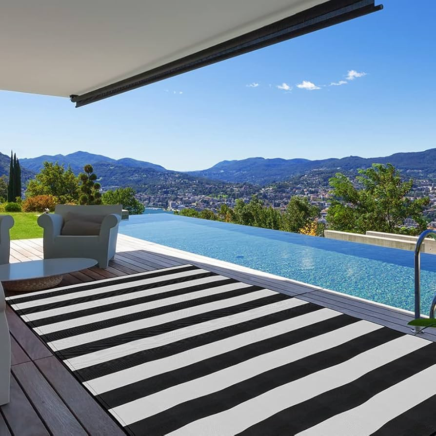 Pcinfuns Plastic Straw Rug,5'x8' Outdoor Waterproof Patio Rugs Foldable Reversible Camping Mat fo... | Amazon (US)