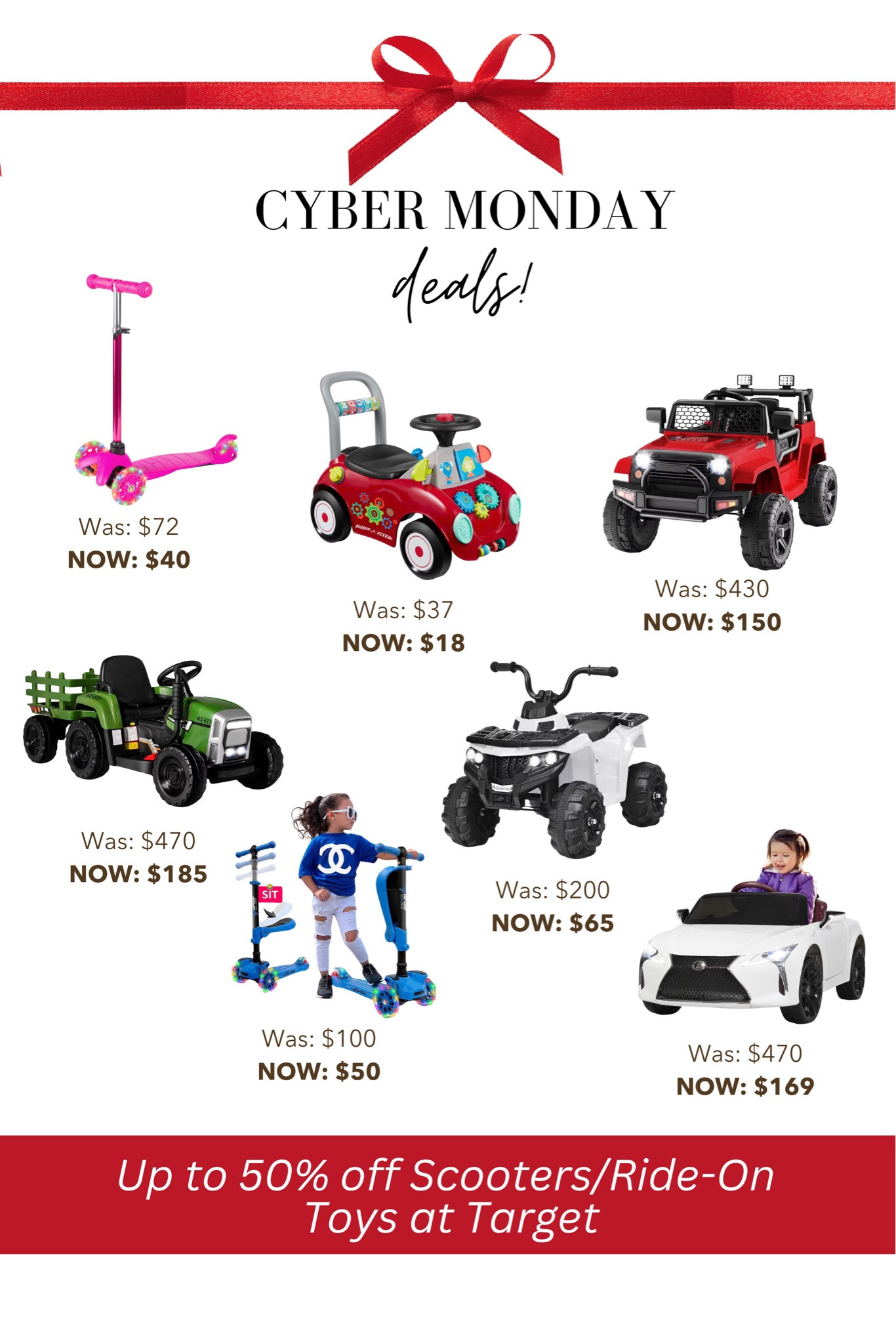 Up to 50% off Scooters/Ride-On Toys at Target #Christmas #ChristmasDecor #Walmart #ToddlerDecor #ToddlerGifts #ToddlerGiftGuide

#LTKHoliday #LTKGiftGuide #LTKCyberWeek
