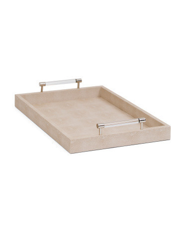 22X14 Faux Shagreen Tray With Dual Carry Handles | TJ Maxx