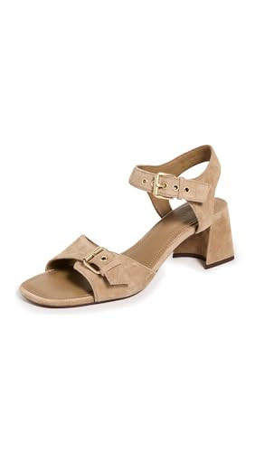 Madewell Women's The Neeka Ankle-Strap Heeled Sandals in Leather, Tawny Khaki, 7 Medium US | Amazon (US)