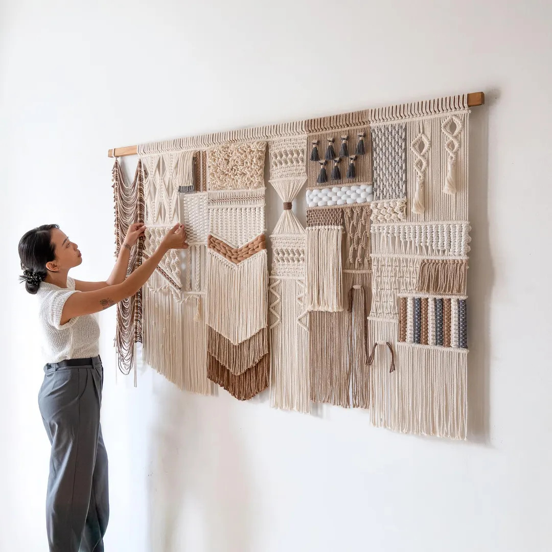 Extra Large Macrame Tapestry, Macrame Wall Hanging, Textured Tapestry, Boho Wall Art, Macrame Wal... | Etsy (US)