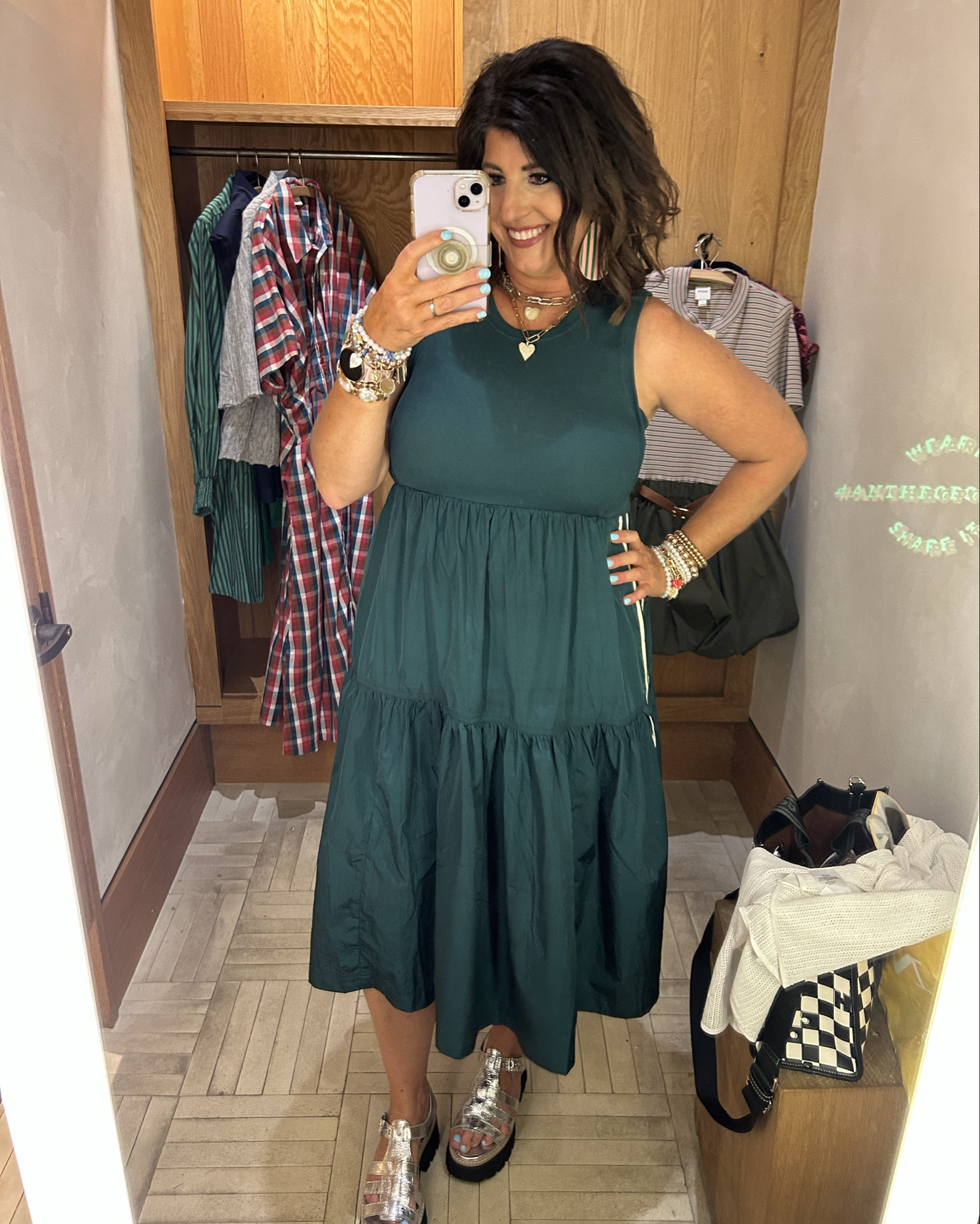 Adorable dress!!! Sized down to a Medium as the top part is stretchy. So cute!! Wore dress to work with heels & denim vest. So cute & comfortable. #anthropologie #trackstripe #sidestripe
#anthro

#LTKActive #LTKWorkwear #LTKMidsize