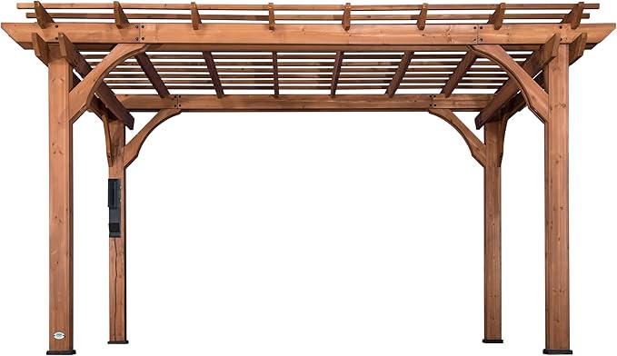 Backyard Discovery Beaumont 14' x 10' Traditional Cedar Wood Pergola Kit with Trellis Roof, All-S... | Amazon (US)