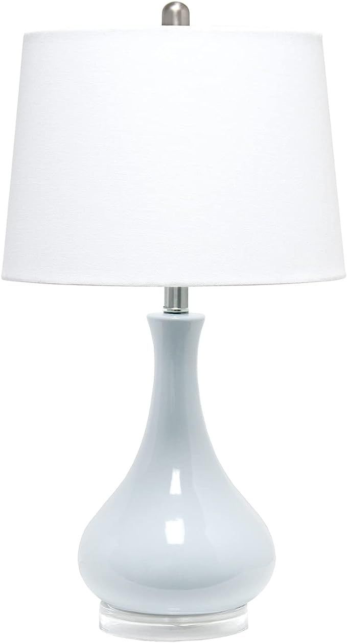 Elegant Designs LT3312-LTB Ceramic Genie Tear Drop Shaped Glossy Table Lamp, Light Blue | Amazon (US)