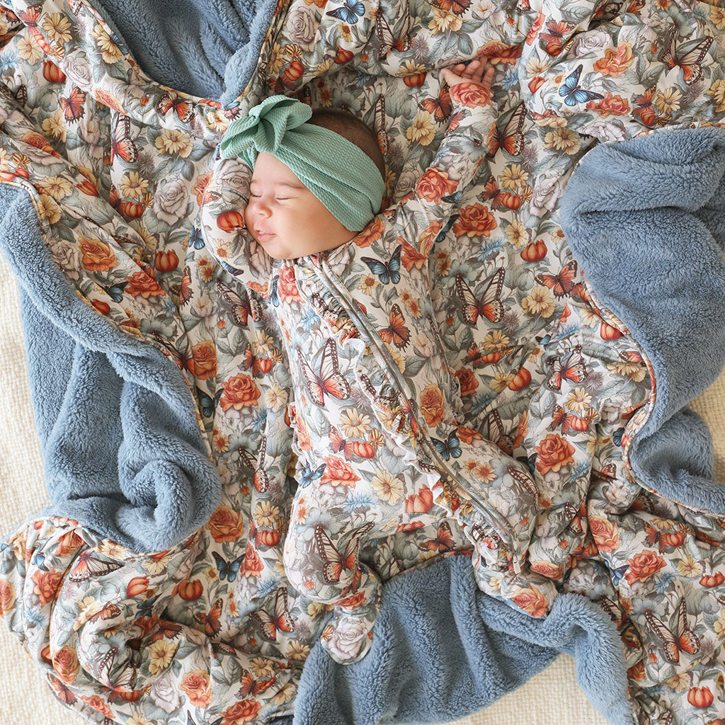 Mariposa Footie Ruffled Zippered One Piece | Posh Peanut