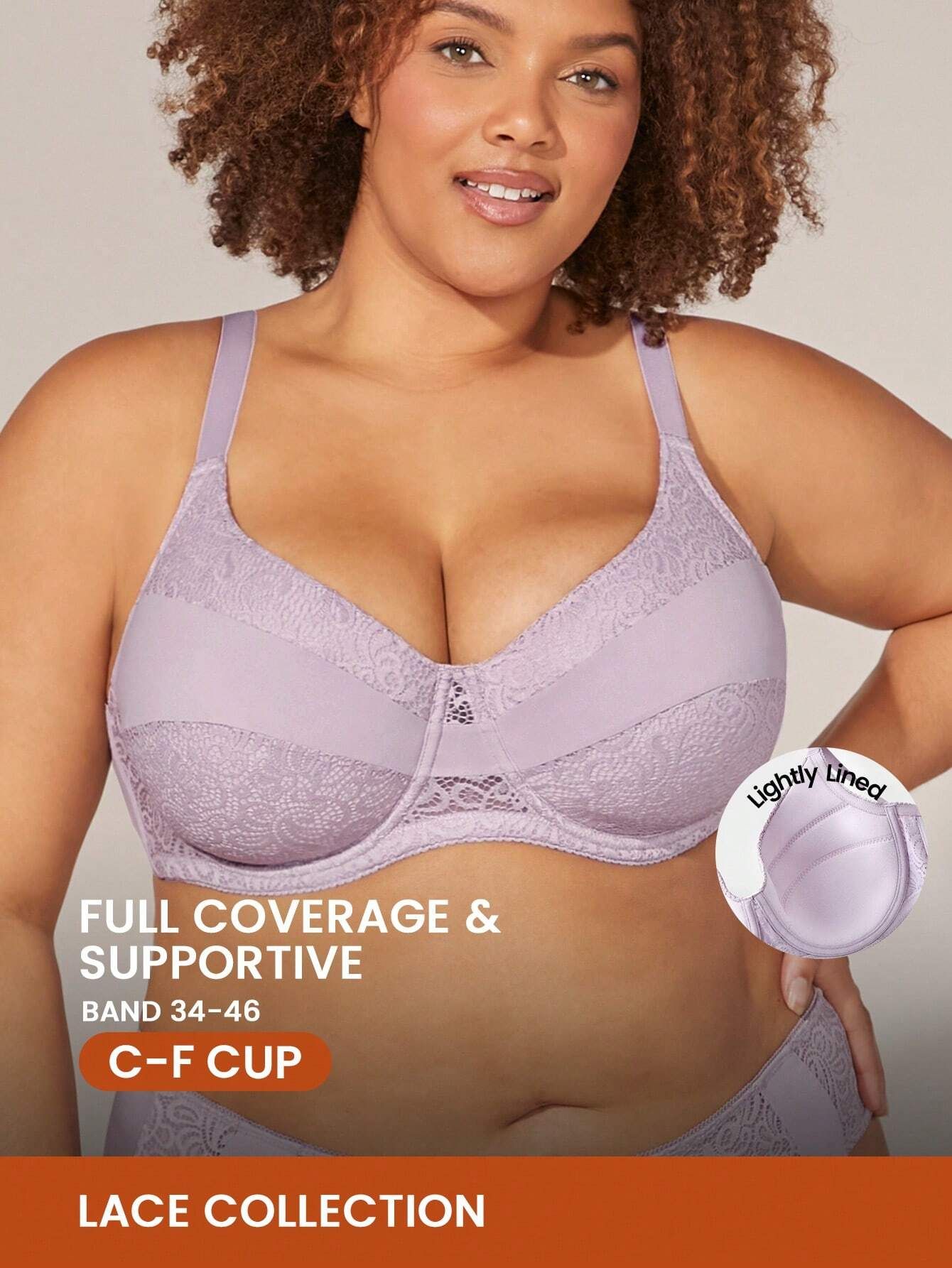 Luvlette Plus Full Coverage Lift Lace Bra | SHEIN
